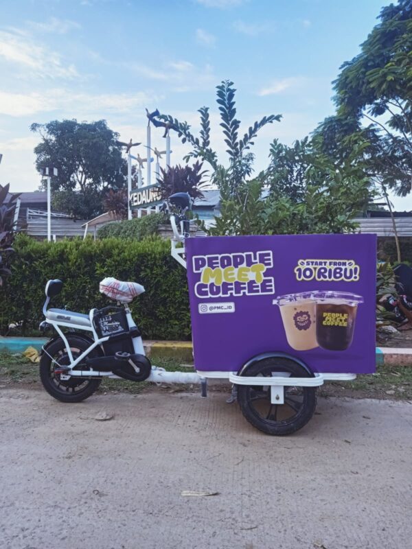 Gerobak sepeda listrik type pujasera People meat coffee 3